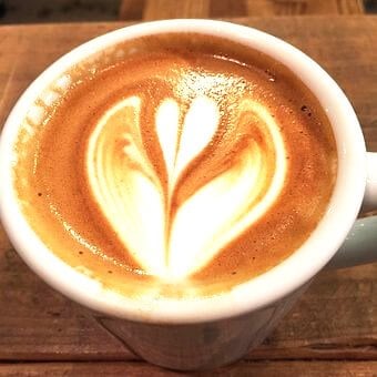 Latte Art Heart with Coffee