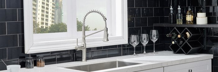 SHACO Commercial Stainless Steel Single Handle Kitchen Faucet