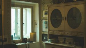 A kitchen window.